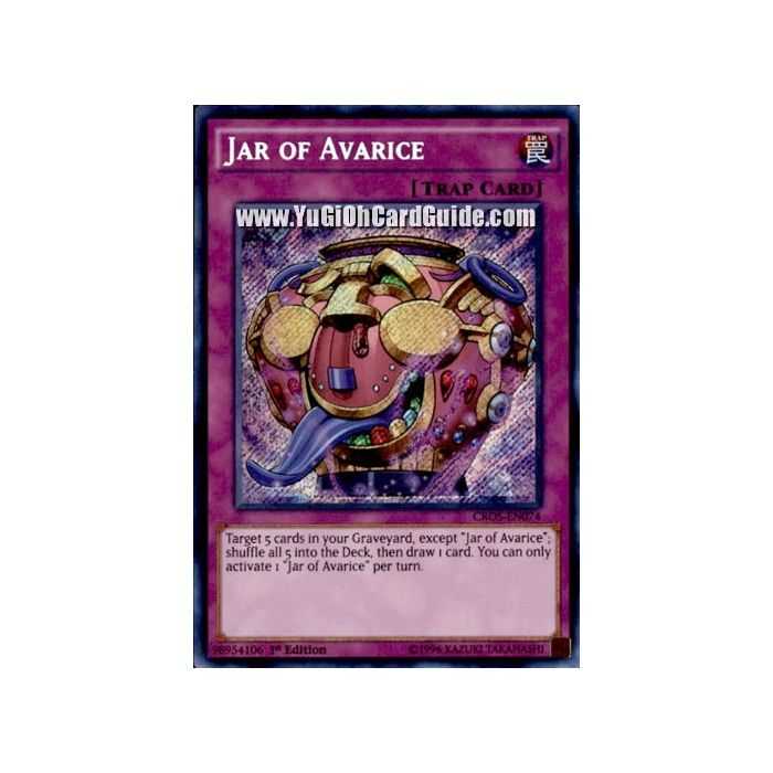 Jar of Avarice (Secret Rare) – Crossed Souls | Carta YUGIOH en México