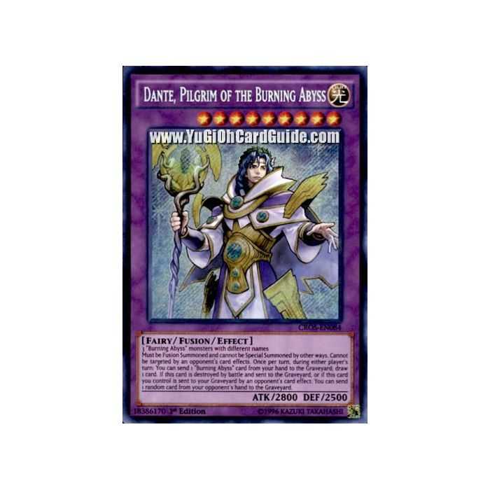 Dante, Pilgrim of the Burning Abyss (Secret Rare) – Crossed Souls | Carta YUGIOH en México