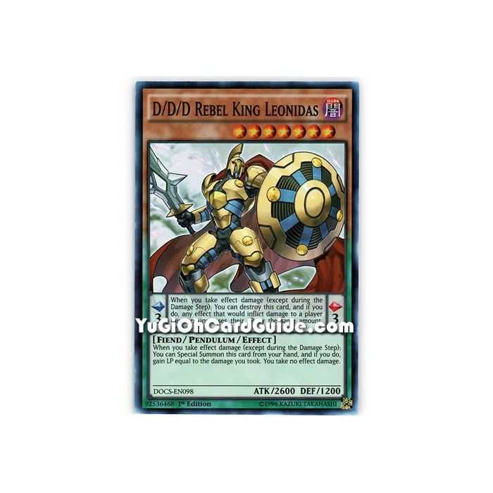 D/D/D Rebel King Leonidas (Super Rare) – Dimension of Chaos | Carta YUGIOH en México