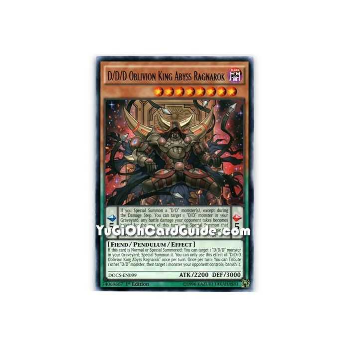 D/D/D Oblivion King Abyss Ragnarok (Rare) – Dimension of Chaos | Carta YUGIOH en México