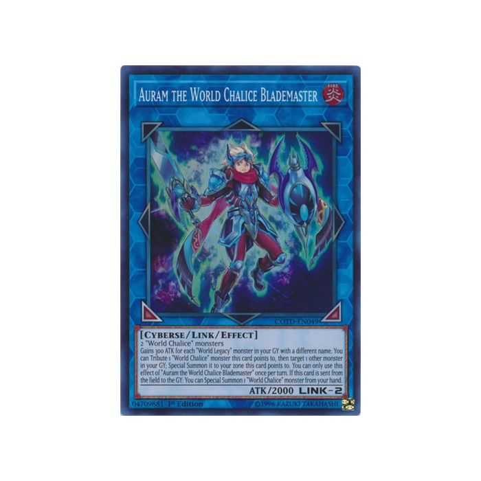 Auram the World Chalice Blademaster (Super Rare) – Code of the Duelist | Carta YUGIOH en México