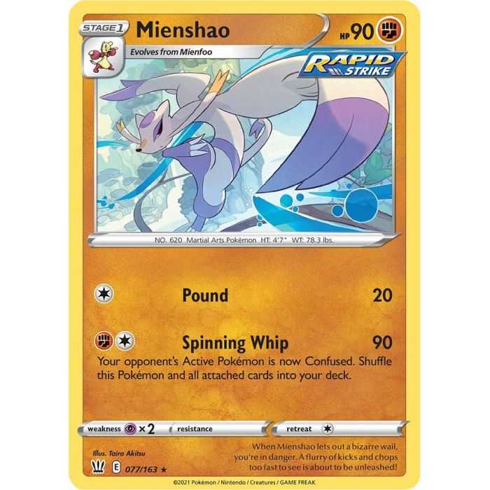 Mienshao – SS5 Battle Styles | Carta POKEMON en México
