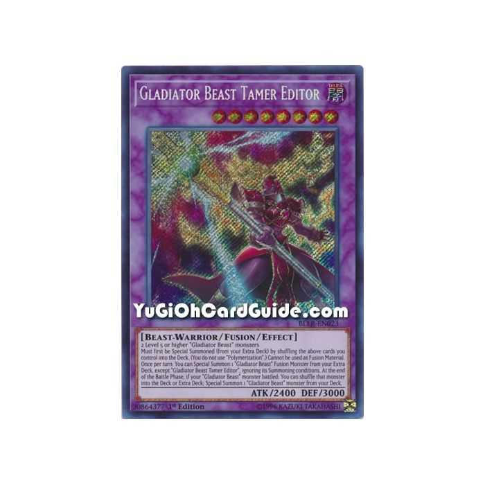 Gladiator Beast Tamer Editor (Secret Rare) – Battles of Legend Lights Revenge | Carta YUGIOH en México