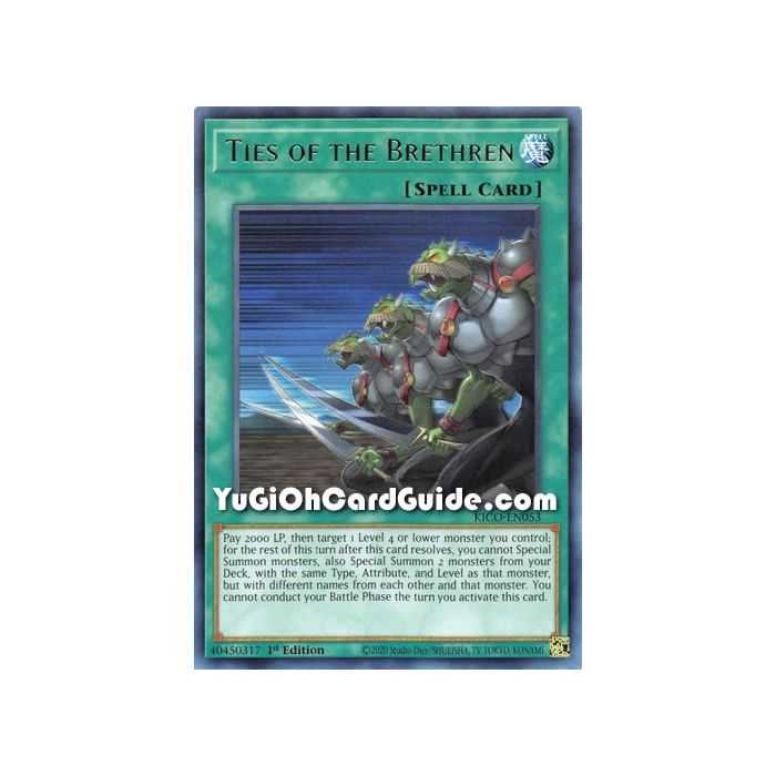 Ties of the Brethren (Rare) – Kings Court | Carta YUGIOH en México