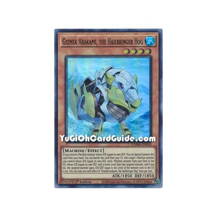 Gizmek Arakami, the Hailbringer Hog (Super Rare) – Dawn of Majesty | Carta YUGIOH en México