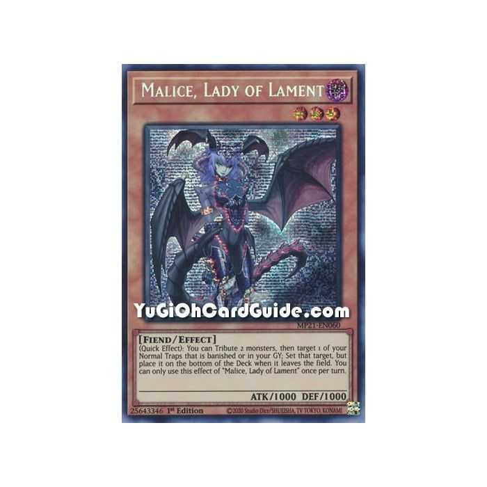 Malice, Lady of Lament (Prismatic Secret Rare) – 2021 Tin of Ancient Battles | Carta YUGIOH en México
