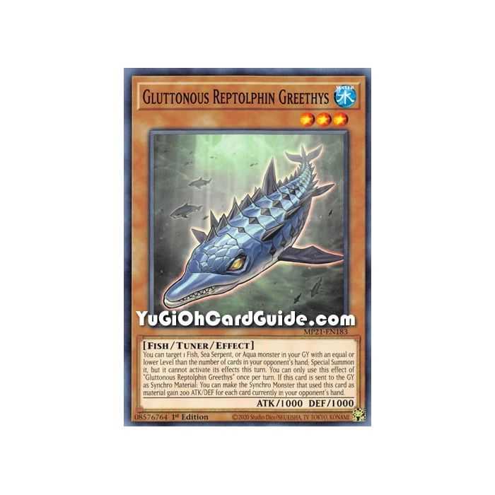 Gluttonous Reptolphin Grethys (Common) – 2021 Tin of Ancient Battles | Carta YUGIOH en México