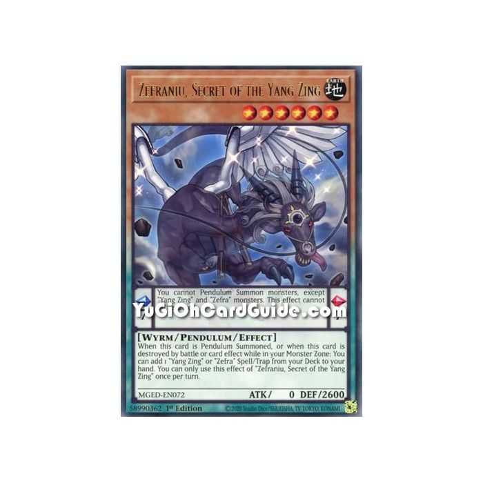 Zefraniu, Secret of the Yang Zing (Rare) – Maximum Gold El Dorado | Carta YUGIOH en México