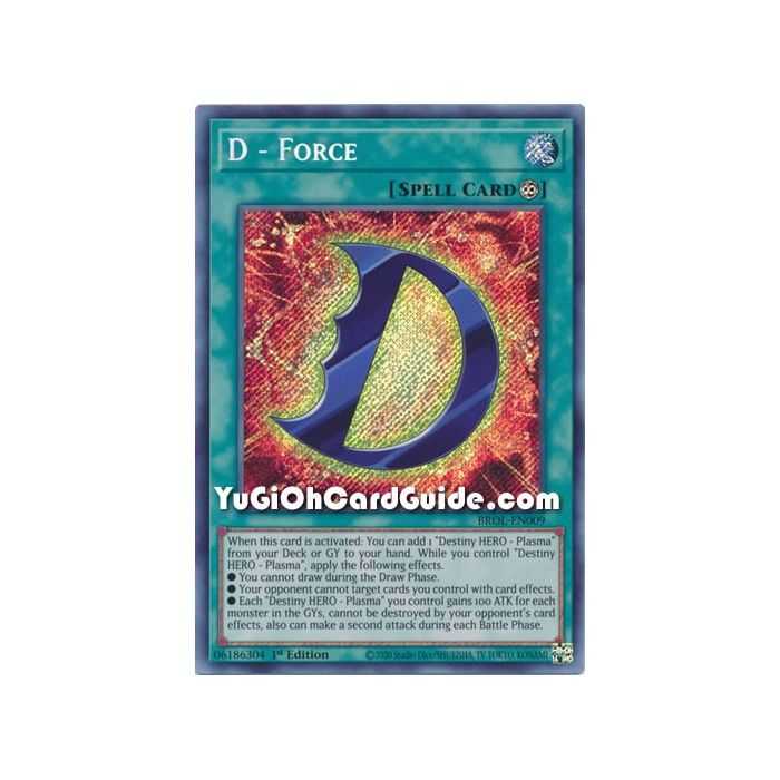 D - Force (Secret Rare) – Brothers of Legend | Carta YUGIOH en México