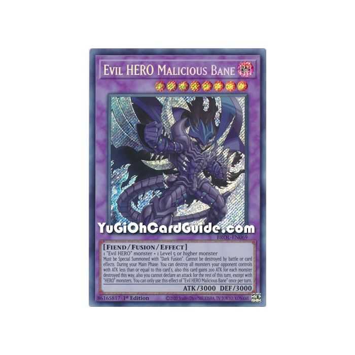 Evil HERO Malicious Bane (Secret Rare) – Brothers of Legend | Carta YUGIOH en México