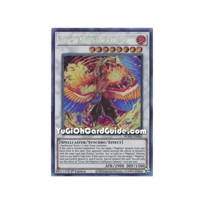 Zoroa, the Magistus Conflagrant Calamity (Secret Rare) – Burst of Destiny | Carta YUGIOH en México
