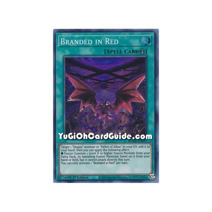Branded in Red (Super Rare) – Burst of Destiny | Carta YUGIOH en México