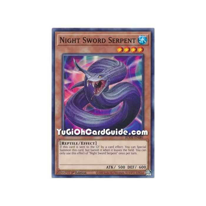 Night Sword Serpent (Common) – Burst of Destiny | Carta YUGIOH en México