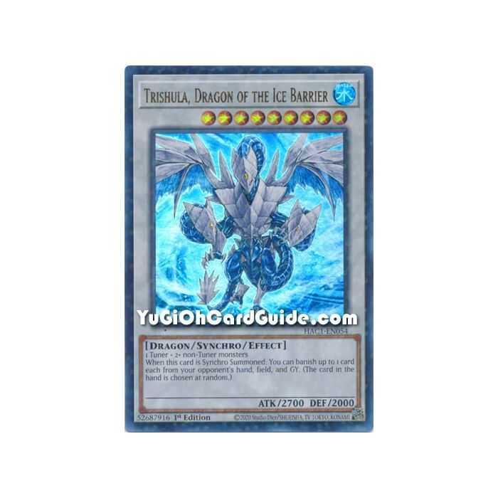 Trishula, Dragon of the Ice Barrier (Ultra Rare/Duel Terminal) – Hidden Arsenal Chapter 1 | Carta YUGIOH en México