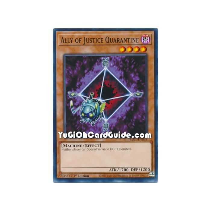 Ally of Justice Quarantine (Common) – Hidden Arsenal Chapter 1 | Carta YUGIOH en México