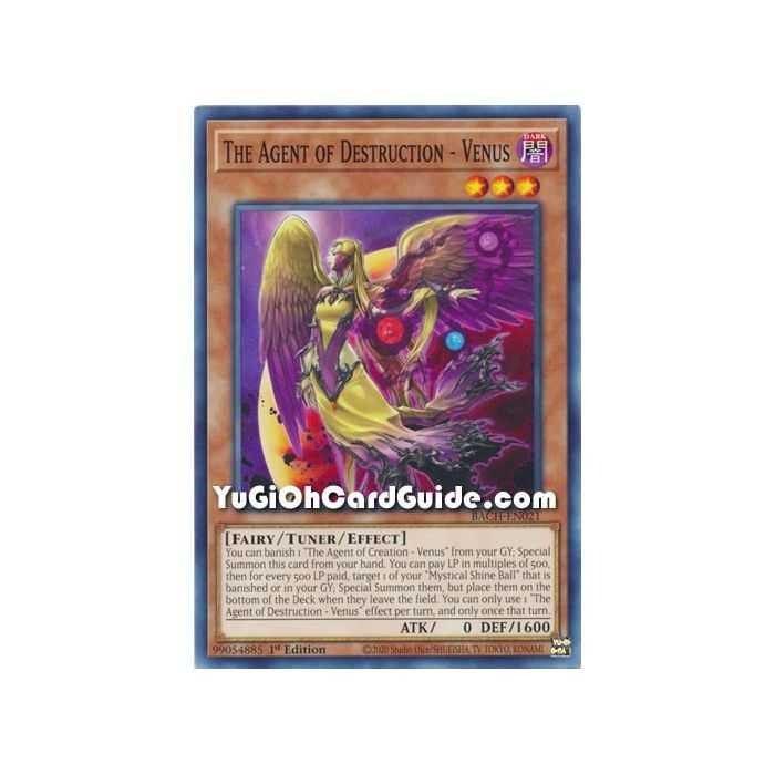 The Agent of Destruction- Venus (Common) – Battle of Chaos | Carta YUGIOH en México