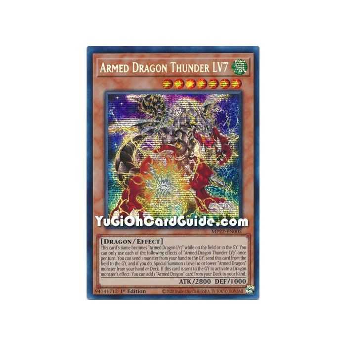 Armed Dragon Thunder LV7 (Prismatic Secret Rare) – 2019 Gold Sarcophagus Mega Pack | Carta YUGIOH en México