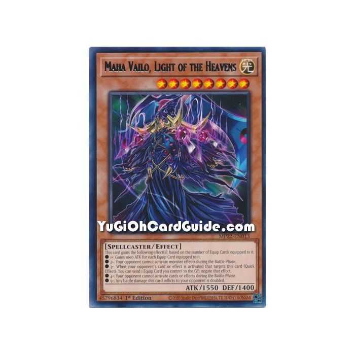 Maha Vailo, Light of the Heavens (Rare) – 2019 Gold Sarcophagus Mega Pack | Carta YUGIOH en México