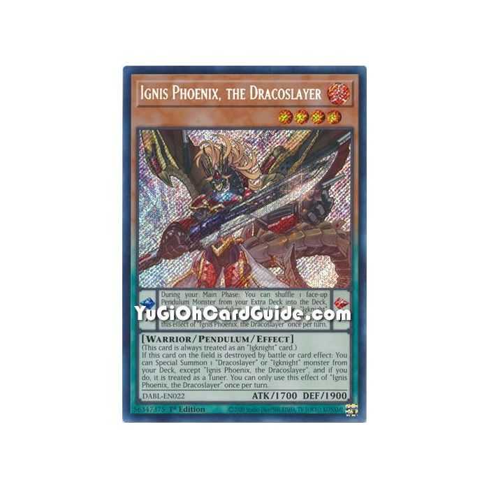 Ignis Phoenix, the Dracoslayer (Secret Rare) – Darkwing Blast | Carta YUGIOH en México