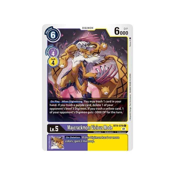 Maycrackmon: Vicious Mode (Common) – BT09 X Record | Carta DIGIMON en México