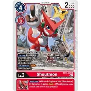 Shoutmon (Uncommon) – BT10 Xros Encounter | Carta DIGIMON en México