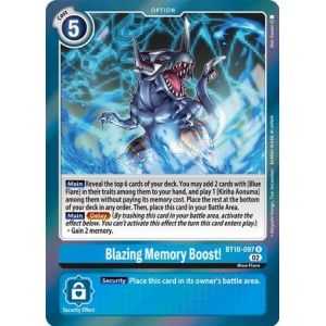 Blazing Memory Boost! (Rare) – BT10 Xros Encounter | Carta DIGIMON en México