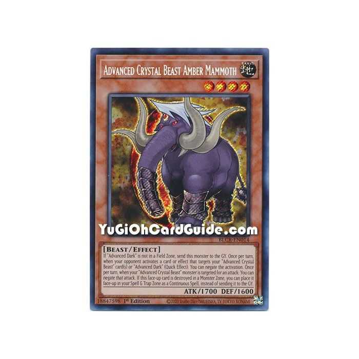 Advanced Crystal Beast Amber Mammoth (Secret Rare) – Battles of Legend Crystal Revenge | Carta YUGIOH en México