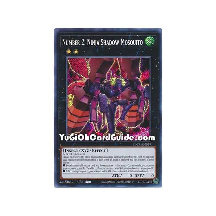 Number 2: Ninja Shadow Mosquito (Secret Rare) – Battles of Legend Crystal Revenge | Carta YUGIOH en México