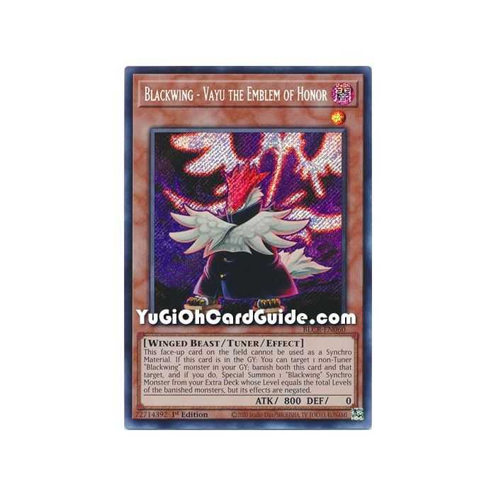 Blackwing - Vayu the Emblem of Honor (Secret Rare) – Battles of Legend Crystal Revenge | Carta YUGIOH en México