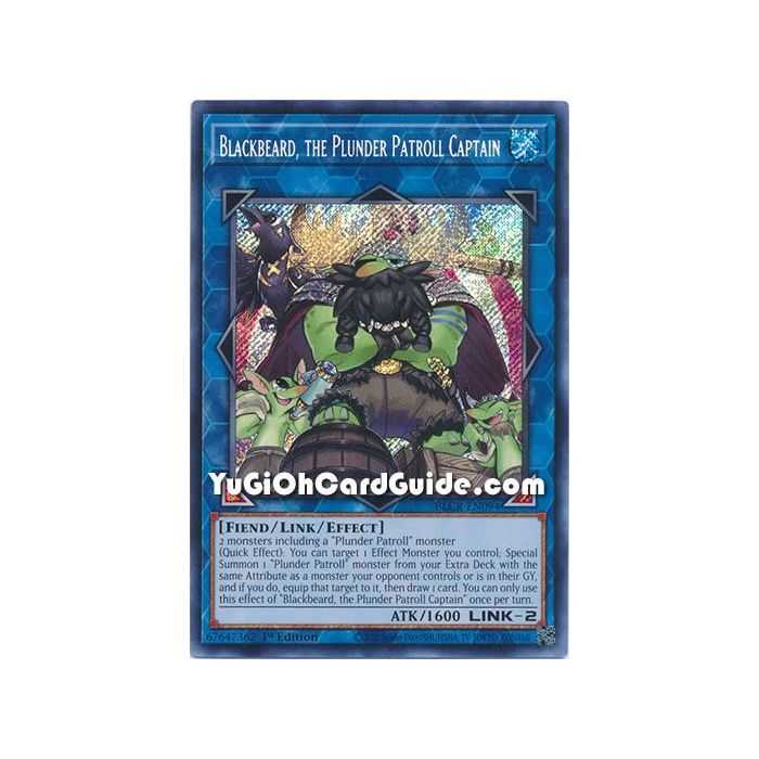 Blackbeard, the Plunder Patroll Captain (Secret Rare) – Battles of Legend Crystal Revenge | Carta YUGIOH en México
