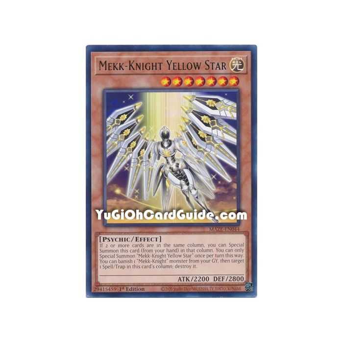 Mekk-Knight Yellow Star (Rare) – Maze of Memories | Carta YUGIOH en México