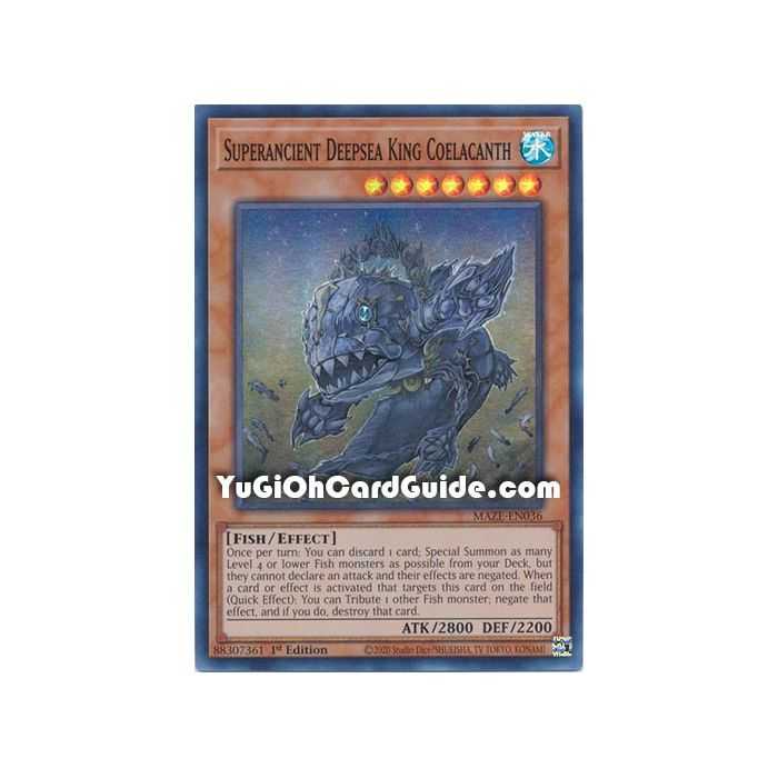 Superancient Deepsea King Coelacanth (Super Rare) – Maze of Memories | Carta YUGIOH en México