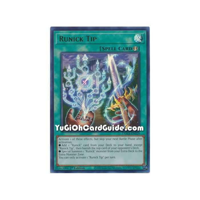 Runick Tip (Collector Rare) – Tactical Masters | Carta YUGIOH en México