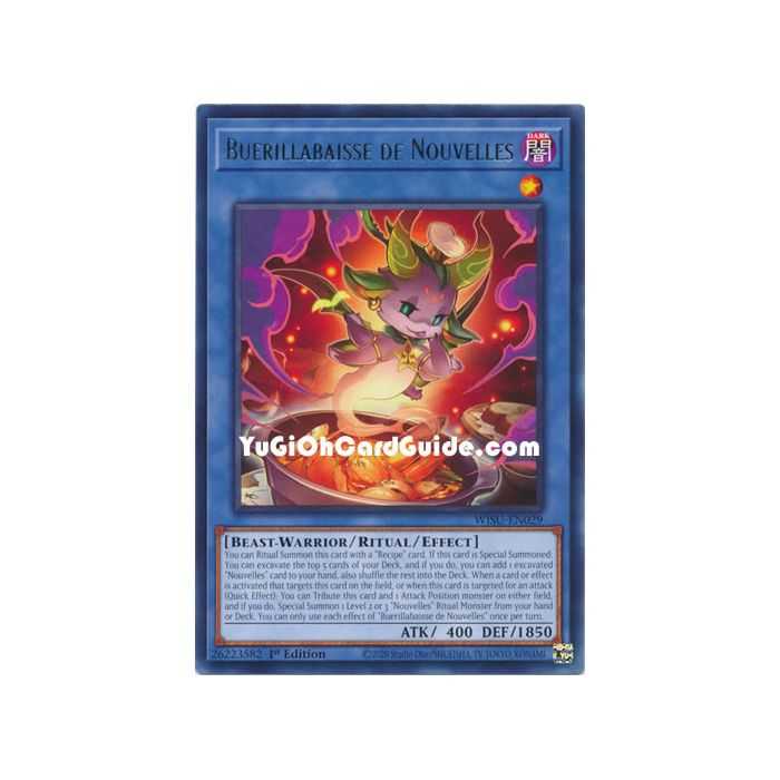 Buerillabaisse de Nouvelles (Rare) – Wild Survivors | Carta YUGIOH en México