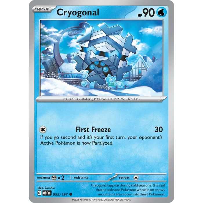 Cryogonal (Common/Reverse Holofoil) – SV3 Obsidian Flames | Carta POKEMON en México