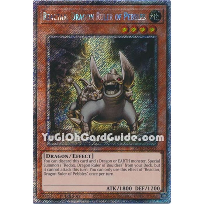 Reactan, Dragon Ruler of Pebbles (Platinum Secret Rare)