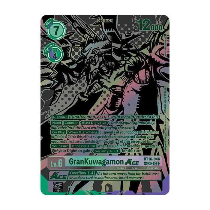 GranKuwagamon Ace (Textured) – BT16 Beginning Observer | Carta DIGIMON en México