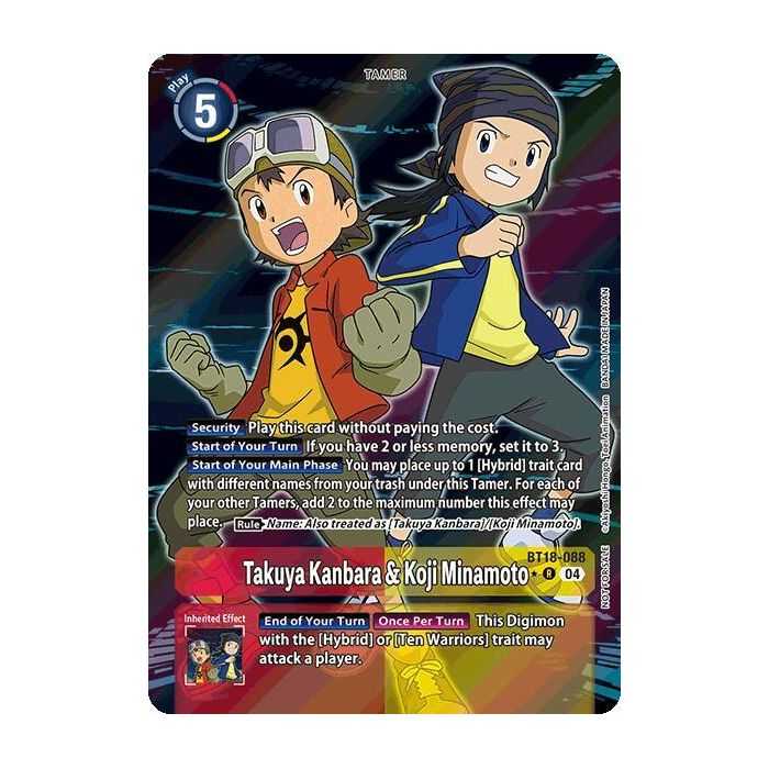 Takuya Kanbara & Koji Minamoto (Promotion Pack) – BT18-19 Special Booster 2.0 | Carta DIGIMON en México