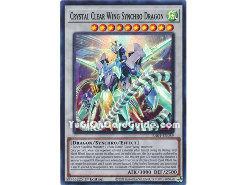 Crystal Clear Wing Synchro Dragon (Platinum Secret Rare)