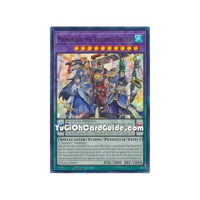 Mamonaka the Vaylantz United (Collector's Rare) – Tactical Masters | Carta YUGIOH en México