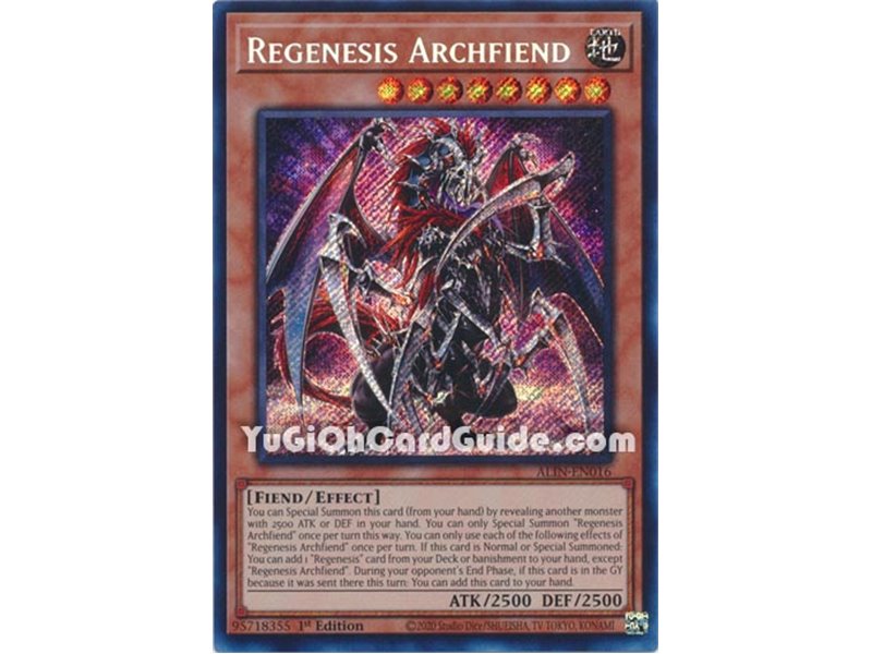 Regenesis Archfiend (Quarter Century Secret Rare)