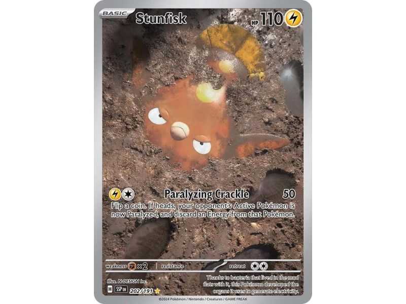 Stunfisk (Illustration Rare) – SV8 Surging Sparks | Carta POKEMON en México