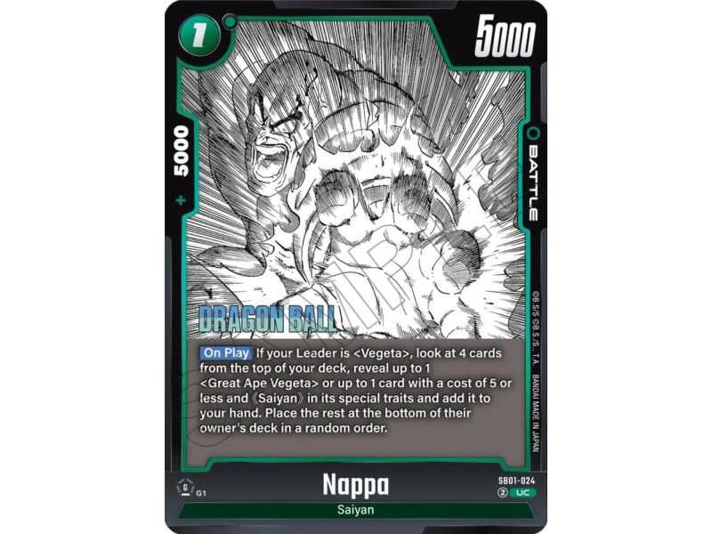 Nappa (Uncommon) – SB01 Manga Booster | Carta DRAGON BALL en México