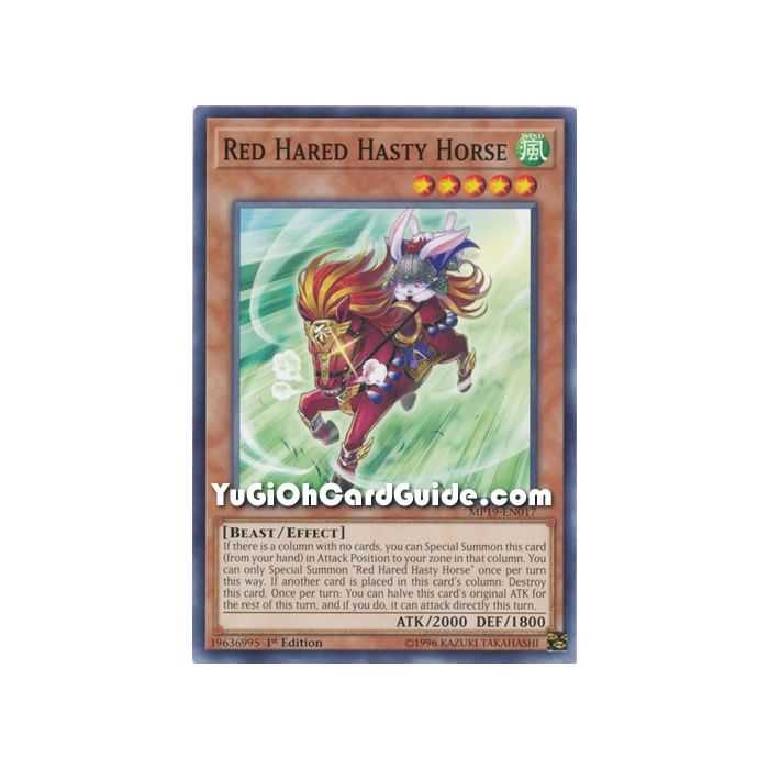 Red Hared Hasty Horse (Common) – 2019 Gold Sarcophagus Mega Pack | Carta YUGIOH en México