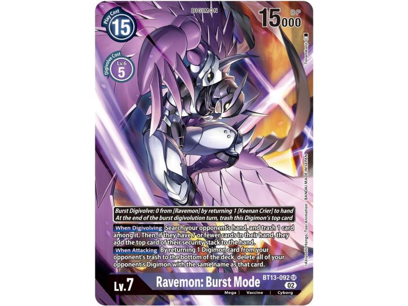 Ravemon: Burst Mode (Alternate Art) – BT13 Versus Royal Knight | Carta DIGIMON en México
