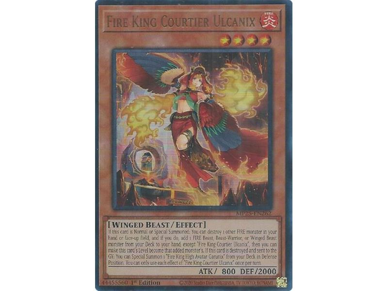 Fire King Courtier Ulcanix (Ultra Rare) – YGO 2025 Mega-Pack | Carta YUGIOH en México