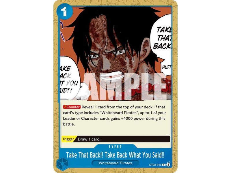 Take That Back!! Take Back What You Said!! (Common) – ONE PIECE DECKS | Carta ONE PIECE en México