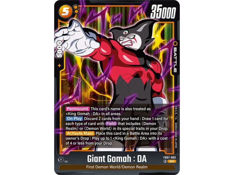 Giant Gomah : DA (Super Rare) – FB07 Wish for Shenron | Carta DRAGON BALL en México