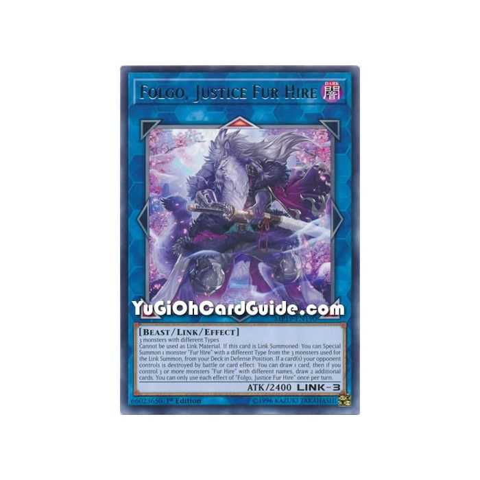 Folgo, Justice Fur Hire (Rare) – 2019 Gold Sarcophagus Mega Pack | Carta YUGIOH en México