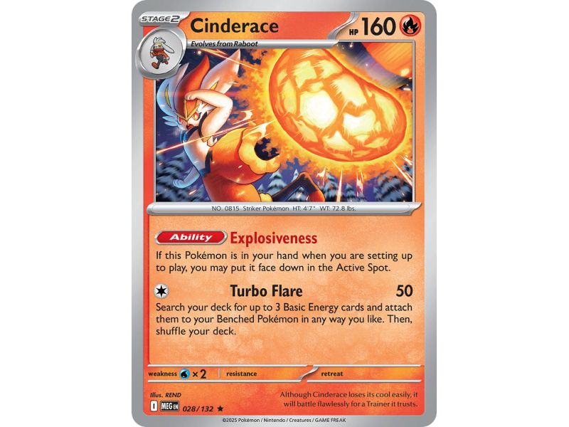 Cinderace (Rare Holofoil) – ME01 Mega Evolution | Carta POKEMON en México